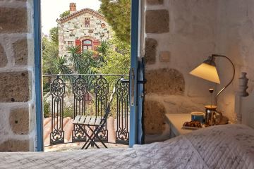 Blick zum Balkon