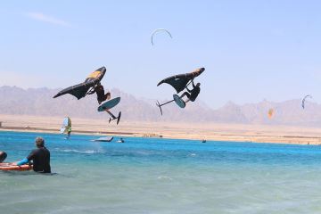 Wingfoil Action vor der Station