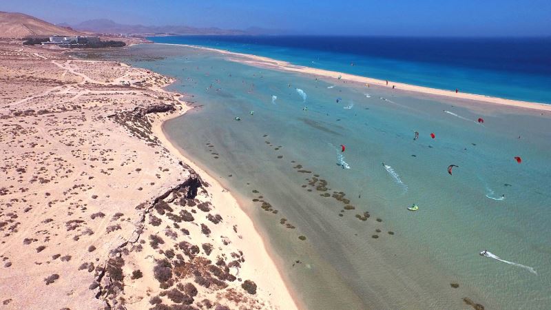 Fuerteventura-Sotavento: Die Bucht von Süden aus gesehen