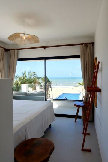 Blick vom Bett aufs Meer